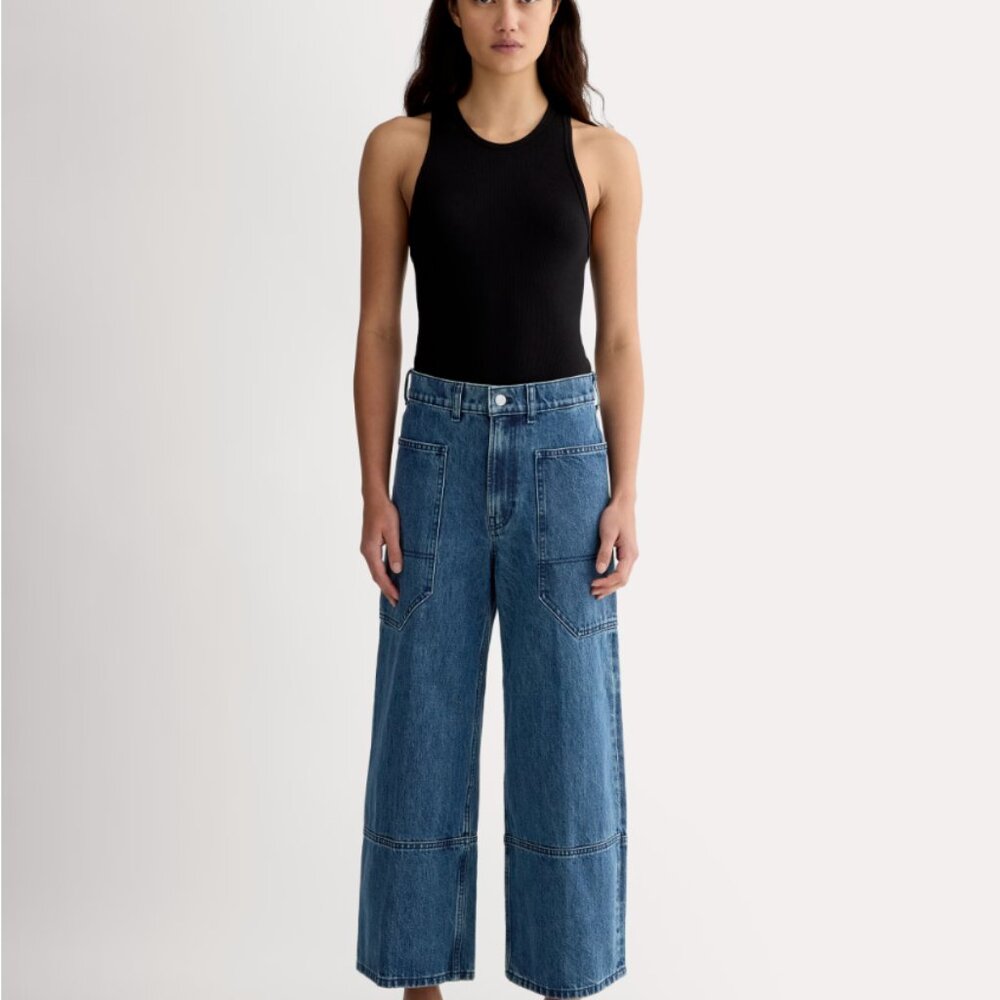 Everlane Way-High Gardener Cropped Jean in Diamond Stone (28R) - Picture 3 of 8
